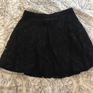 Black Lace Skater Skirt